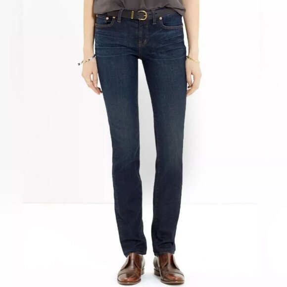 Madewell ALLEY Straight Jeans Mid Rise Slim Dark Wash Stretch Classic - Picture 11 of 11